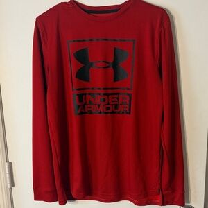 Under Armour Kids Red Graphic Long Sleeve Tee